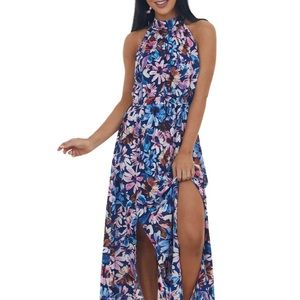Staccato Maxi Print Halter Neck Dress
